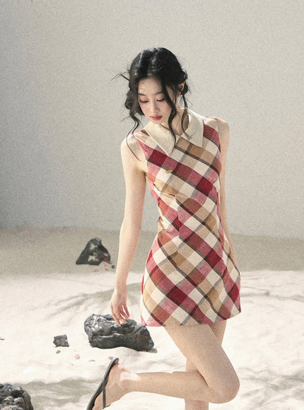 Vintage Plaid Check Dress
