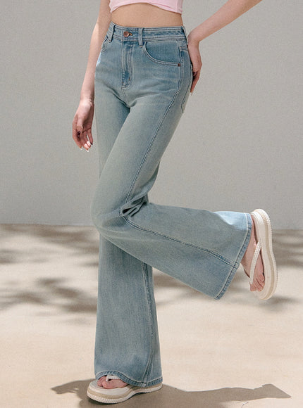 Soft Blue Wide Jeans