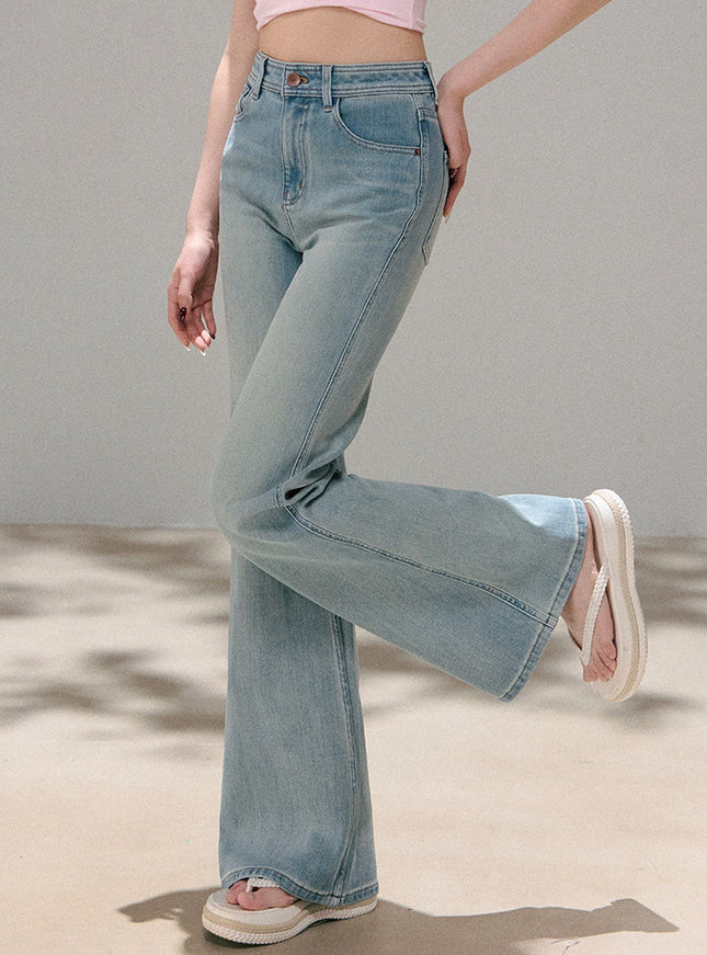 Soft Blue Wide Jeans