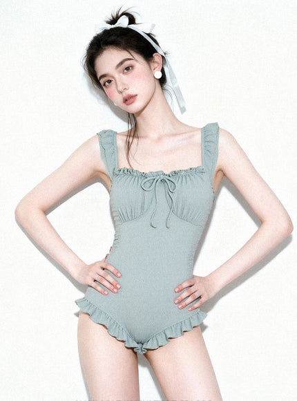 Soft Mint Frill Swimwear