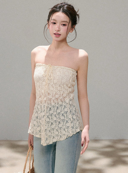 Ivory Fairy Lace Tube Top