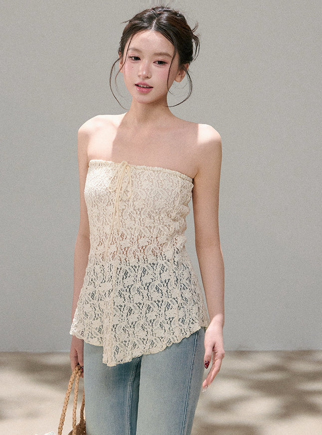 Ivory Fairy Lace Tube Top