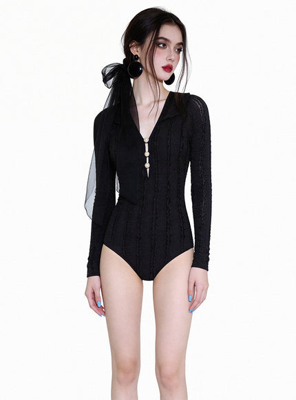 Romantic paris Black Monokini