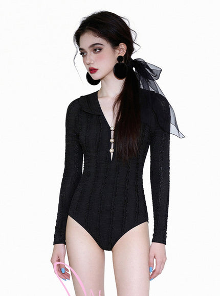 Romantic paris Black Monokini