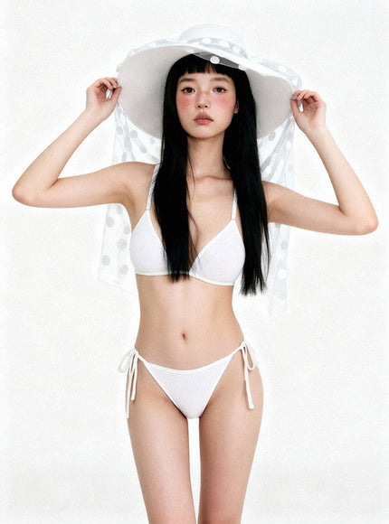 White Fairy Dot Bikini Set