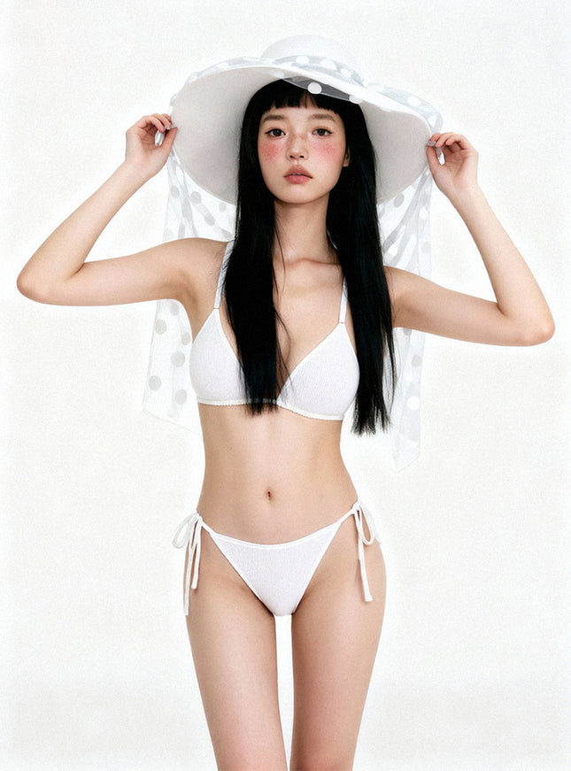 White Fairy Dot Bikini Set