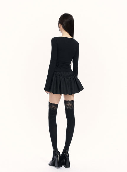 Silhouette Frill Dark Skirt