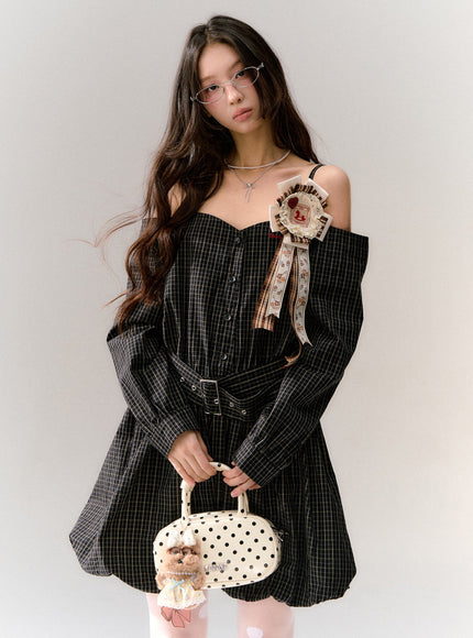 Lace Ribbon Rosette Girl Dress