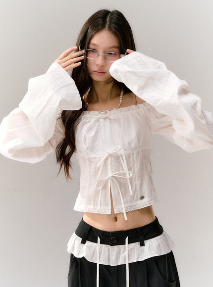 Cloud Ribbon Off-Shoulder Top