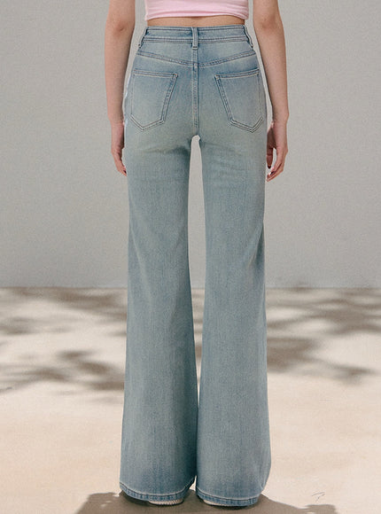 Soft Blue Wide Jeans