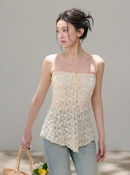 Ivory Fairy Lace Tube Top