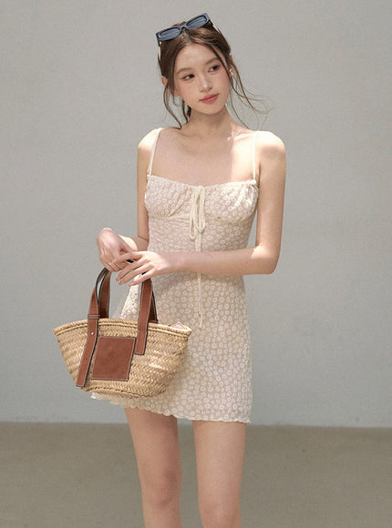 Daisy Ribbon Summer Petal Dress - Ivory