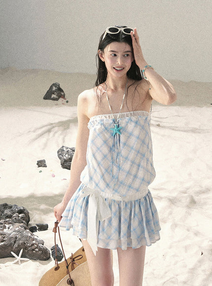Sunny Gingham Dress - Blue