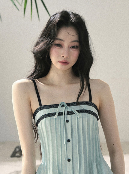 Aqua Lace Corset Top