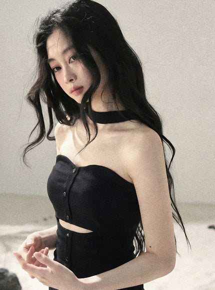 Black Cut-Out Mini Dress