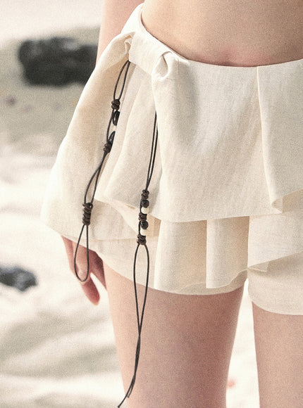 Willow Ruffle Skort - Ivory