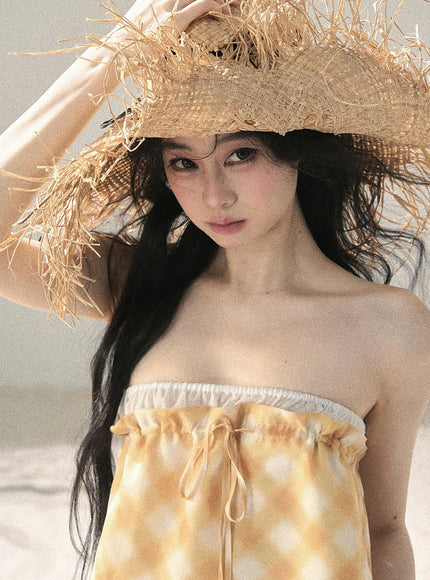 Sunny Gingham Dress - Yellow