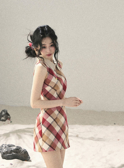 Vintage Plaid Check Dress