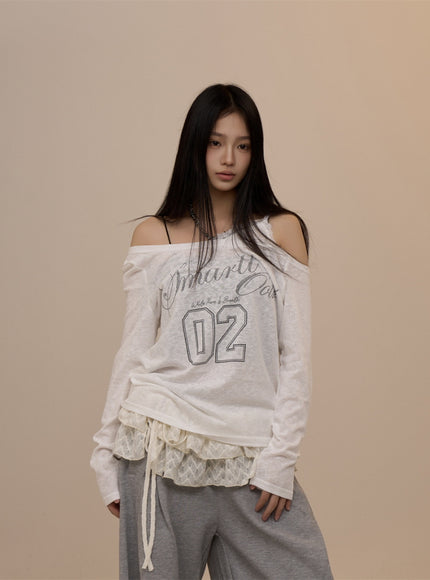 Manhattan 02 Off-Shoulder Tee - White