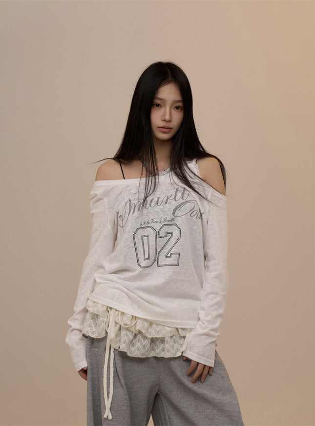Manhattan 02 Off-Shoulder Tee - White