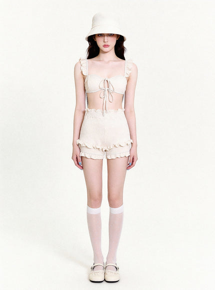 Cream Soufflé Bikini Set