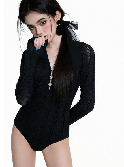 Romantic paris Black Monokini