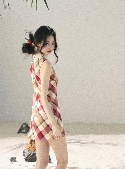 Vintage Plaid Check Dress