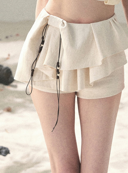 Willow Ruffle Skort - Ivory