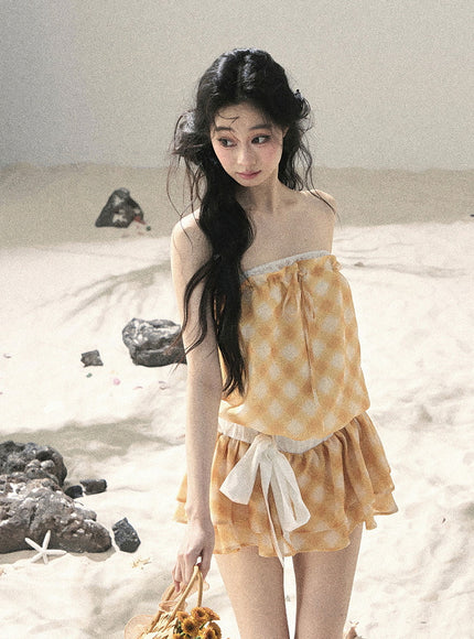 Sunny Gingham Dress - Yellow