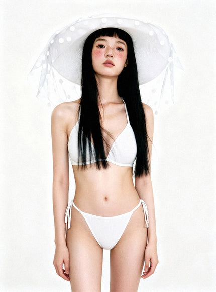 White Fairy Dot Bikini Set