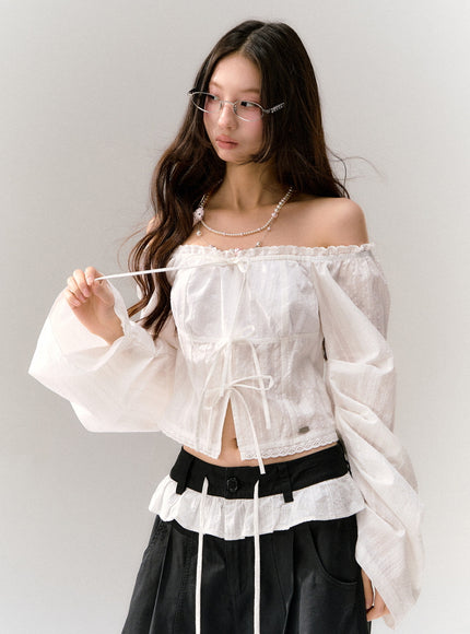 Cloud Ribbon Off-Shoulder Top