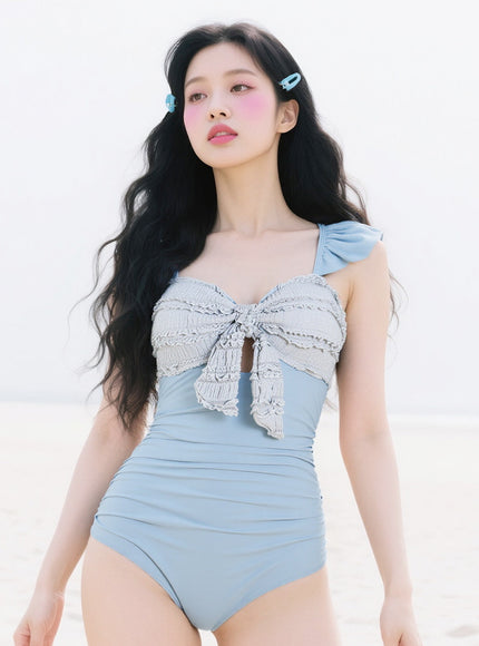 Ribbon Ruched Swimsuit