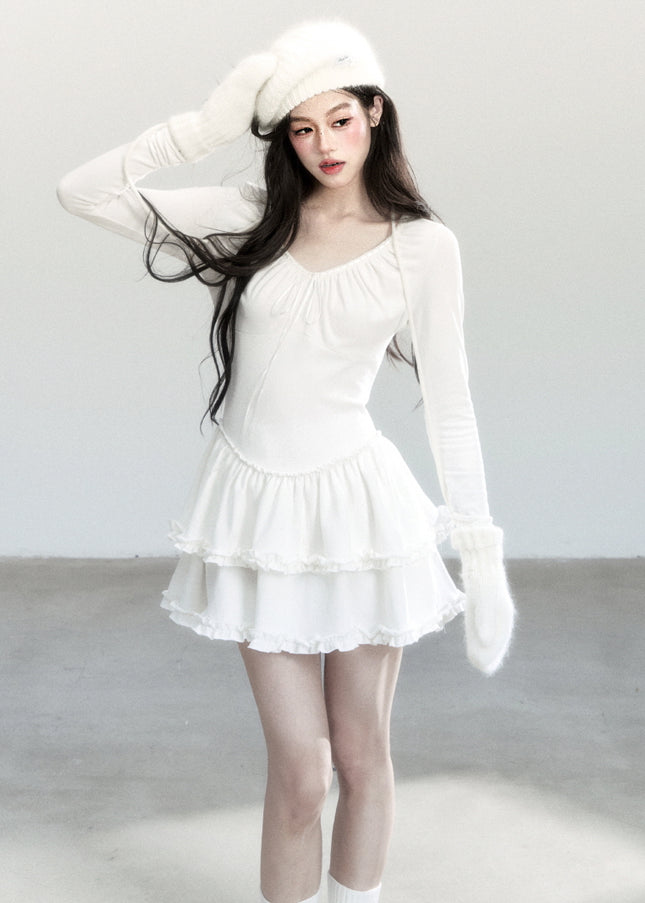Winter Bloom White Dress