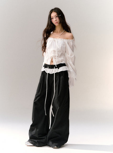 Cloud Ribbon Off-Shoulder Top