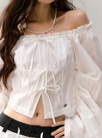 Cloud Ribbon Off-Shoulder Top