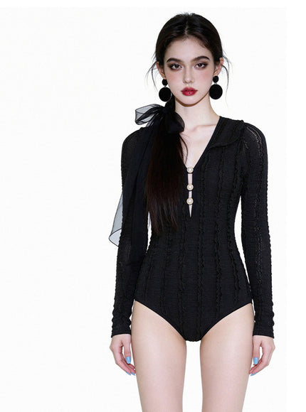 Romantic paris Black Monokini