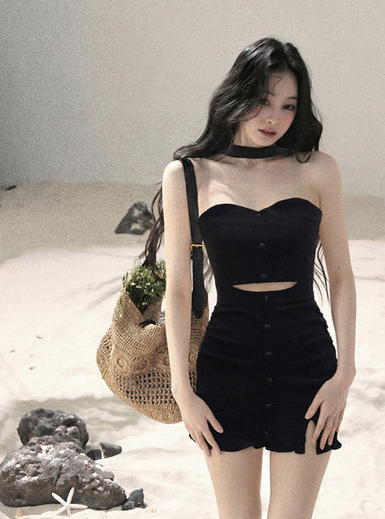 Black Cut-Out Mini Dress