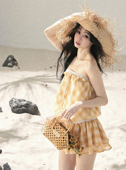 Sunny Gingham Dress - Yellow