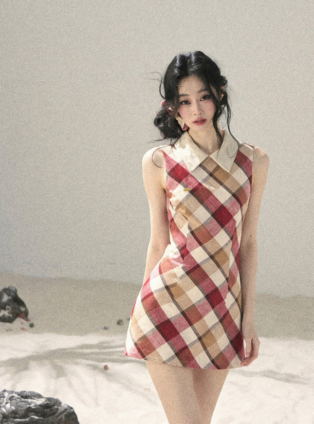 Vintage Plaid Check Dress