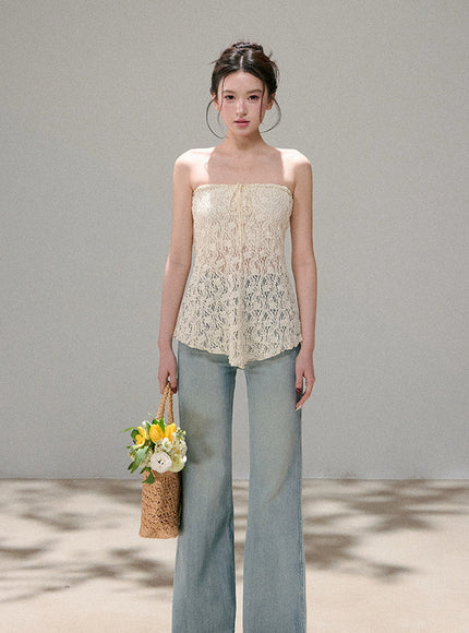Ivory Fairy Lace Tube Top