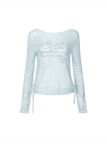 Sky Cloud Ribbon Sheer Tee