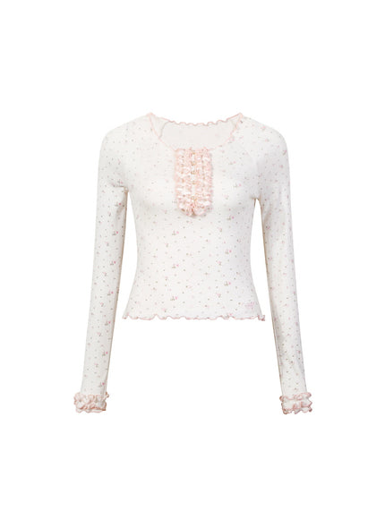 Milk Flower Ruffle Top