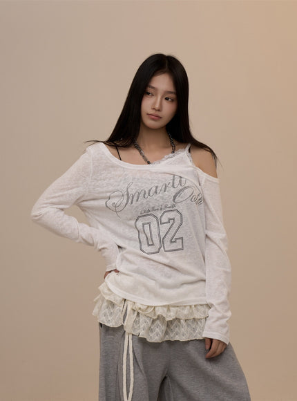 Manhattan 02 Off-Shoulder Tee - White