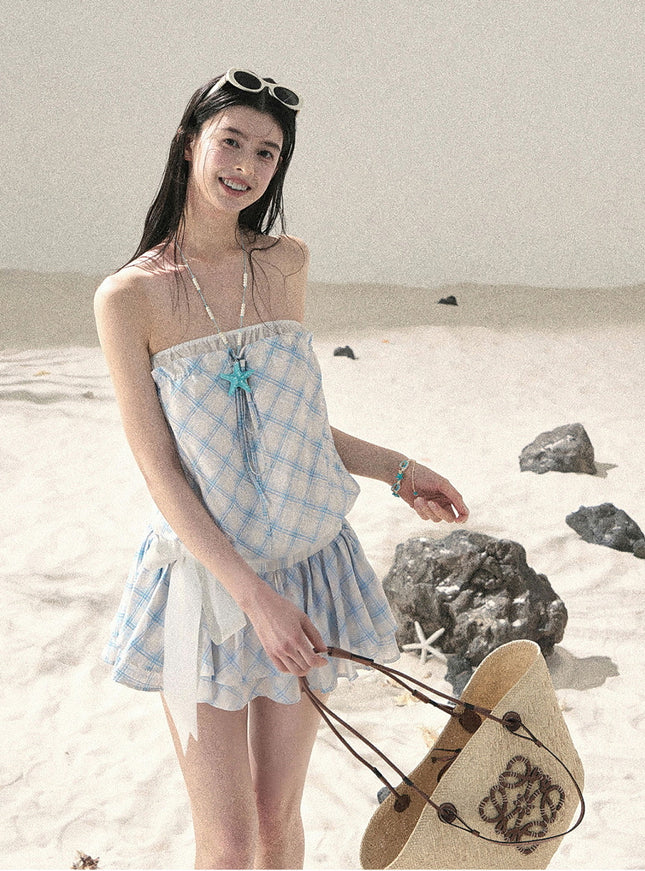 Sunny Gingham Dress - Blue