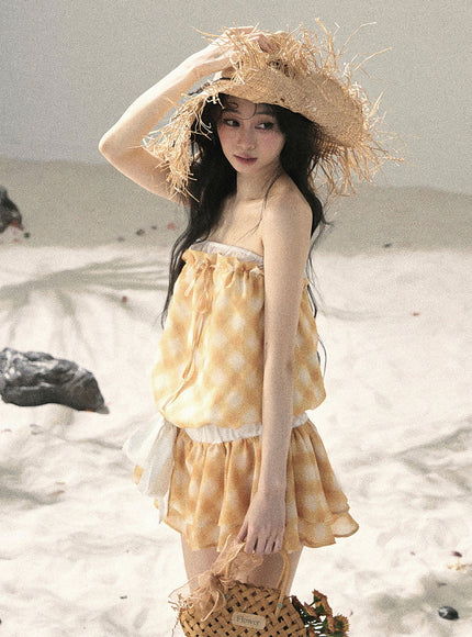 Sunny Gingham Dress - Yellow