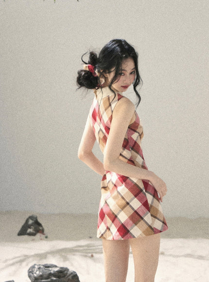Vintage Plaid Check Dress