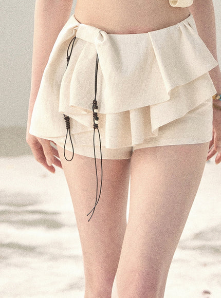Willow Ruffle Skort - Ivory