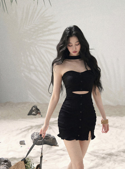 Black Cut-Out Mini Dress
