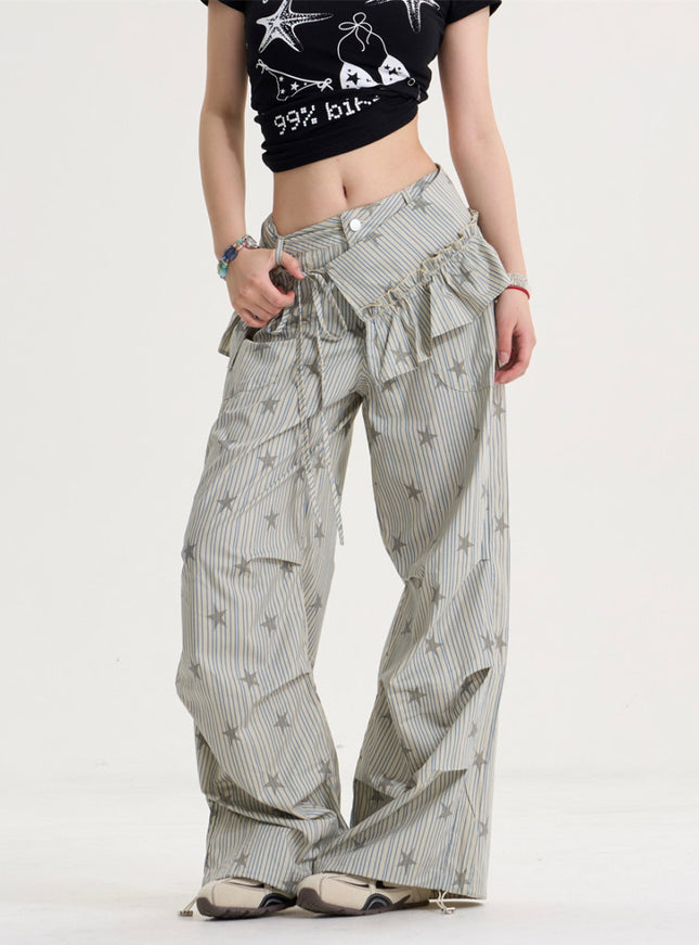 Vintage Star Stripe Loose Pants