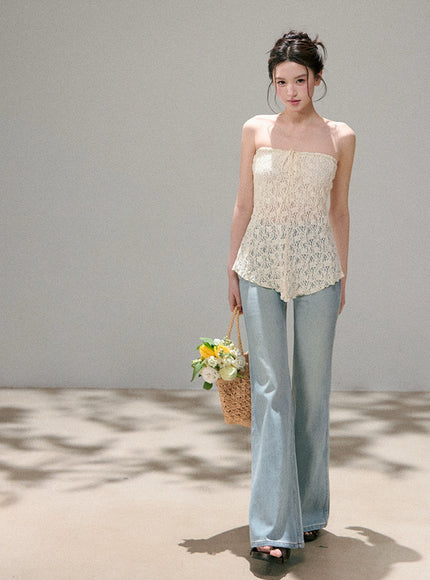 Ivory Fairy Lace Tube Top